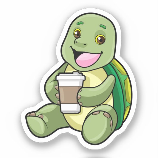 Schuif met Shell & Coffee om te gaan Sticker (Voorkant)