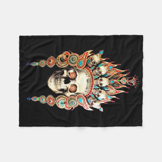 Schuif met Tibetan Headdress Fleece Deken (Voorkant (Horizontaal))