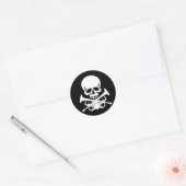 Schuif met Trumpets als Crossbones Ronde Sticker (Envelop)