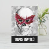 Schuif met vedermasker kaart (Staand voorkant)