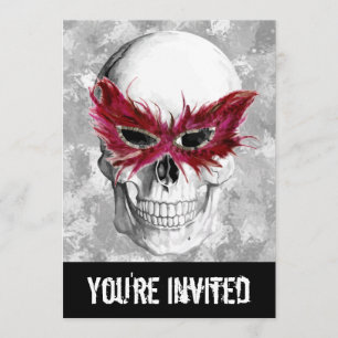 Schuif met vedermasker kaart