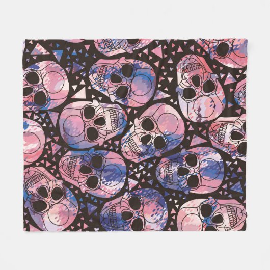 Schuif met veelhoekige siervoorwerpen. Halloween. Fleece Deken (Voorkant (Horizontaal))