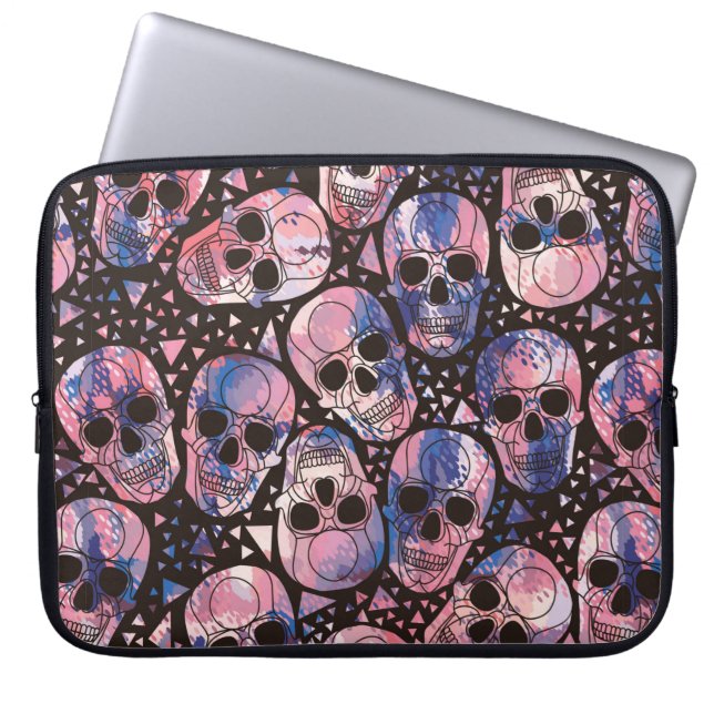 Schuif met veelhoekige siervoorwerpen. Halloween.  Laptop Sleeve (Voorkant)