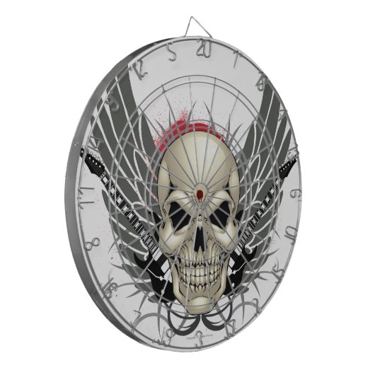 Schuif met vleugels en gitaren dartbord (Voorkant Links)