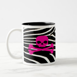 Schuif met Zebra Print Tweekleurige Koffiemok
