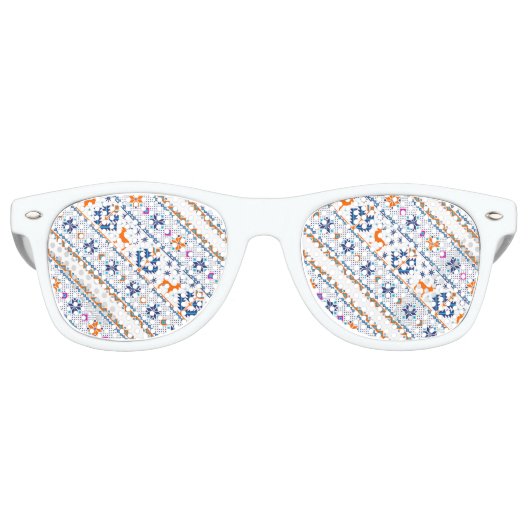 Schuif naadloos kerstsierpatroon retro zonnebril (Voorkant)