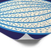 Schuif naadloos met kwallen, schelpen, vis poster (Hoek)