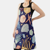 Schuif naadloos met kwallen, schelpen, vis schort (Insitu)