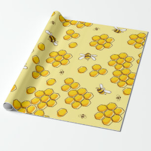 Schuif naadloos met vliegende bijen.  cadeaupapier