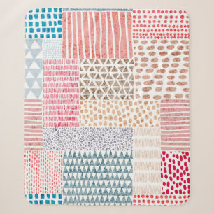 Schuif naadloos patroon in patchwork-stijl. Eenvou Sherpa Deken
