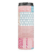 Schuif naadloos patroon in patchwork-stijl. Eenvou Thermosbeker (Achterkant)