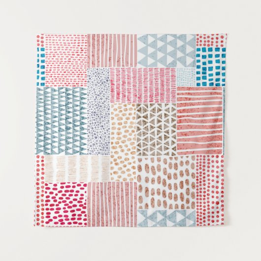 Schuif naadloos patroon in patchwork-stijl. Eenvou Wandkleed (Voorkant (horizontaal))