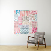 Schuif naadloos patroon in patchwork-stijl. Eenvou Wandkleed (In situ)