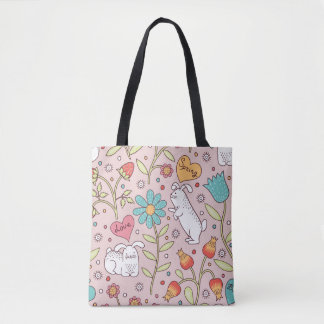 Schuif naadloos patroon met bundels tote bag