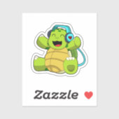 Schuif naar muziek met hoofdtelefoon sticker (Vel)