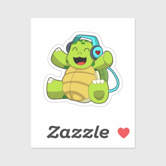 Schuif naar muziek met hoofdtelefoon sticker (Vel)