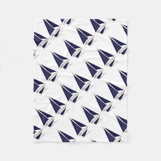 Schuif  Nautical Boat illustratie Fleece Deken (Voorkant)