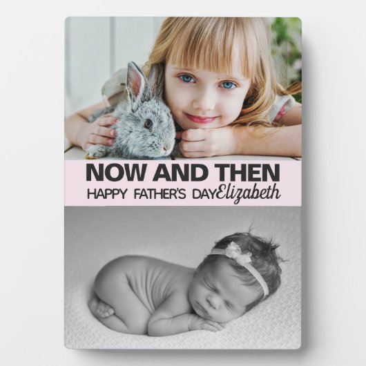 Schuif nu en dan dochterfoto's vaderdag fotoplaat (voorkant)