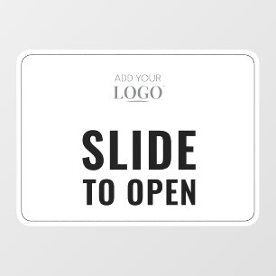 Schuif om te openen Moderne minimalistische comm Raamsticker