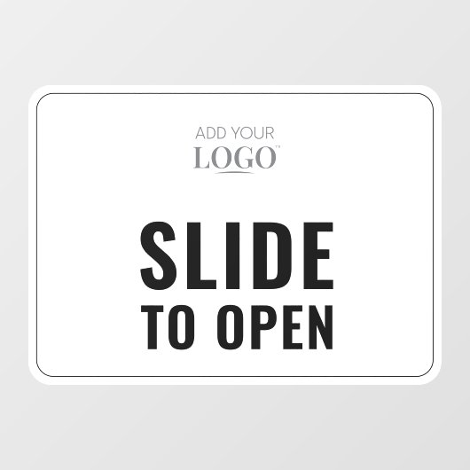 Schuif om te openen | Moderne minimalistische comm Raamsticker (Vel)