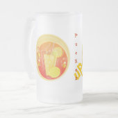 Schuif omhoog (dimensionaal) matglas bierpul (Voorkant links)