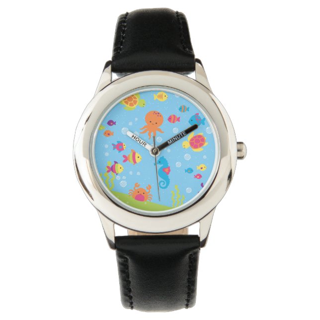 Schuif onderwater zeeen kinderen horloge (Voorkant)