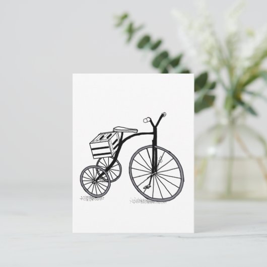 Schuif op 3 wielen briefkaart (Staand voorkant)