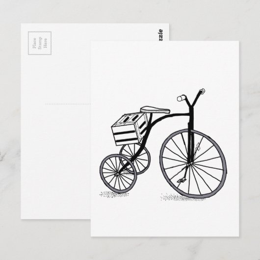 Schuif op 3 wielen briefkaart (Voorkant / Achterkant)