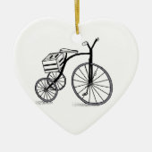 Schuif op 3 wielen keramisch ornament (Voorkant)