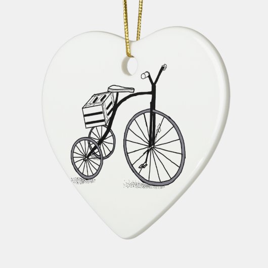 Schuif op 3 wielen keramisch ornament (Links)