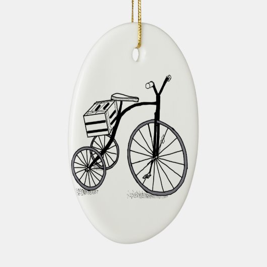 Schuif op 3 wielen keramisch ornament (Rechts)