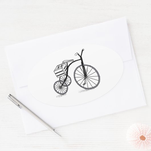 Schuif op 3 wielen ovale sticker (Envelop)