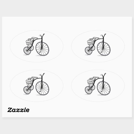 Schuif op 3 wielen ovale sticker (Vel)