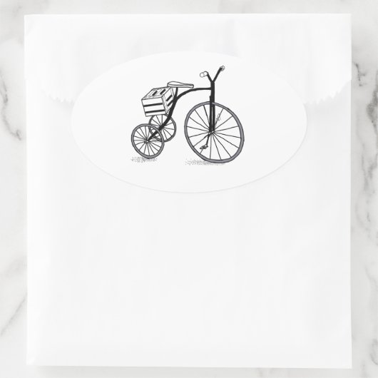 Schuif op 3 wielen ovale sticker (Tas)