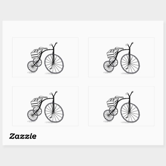 Schuif op 3 wielen rechthoekige sticker (Vel)