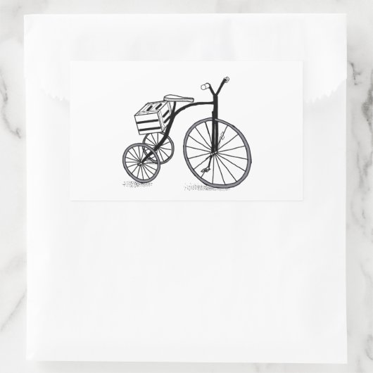 Schuif op 3 wielen rechthoekige sticker (Tas)