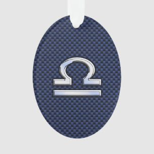 Schuif op blauwe koolstofvezel ornament