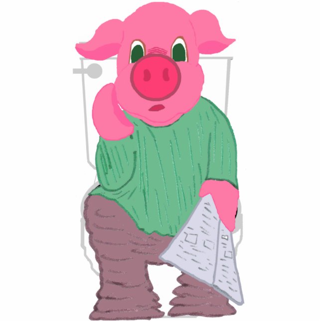 Schuif op de foto van Toilet Staand Fotobeeldje (Voorkant)