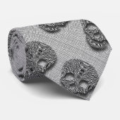 Schuif op grijs weefsel stropdas (Opgerold)