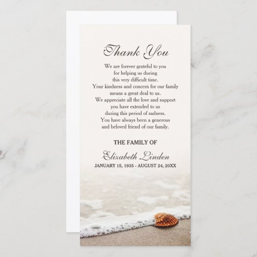 Schuif op het strand | Sympathie Hartelijk dank Bedankkaart (Voorkant / Achterkant)