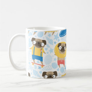 Schuif op vakantie. patroon met cartoon erop koffiemok