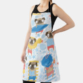 Schuif op vakantie. patroon met cartoon erop schort (Insitu)