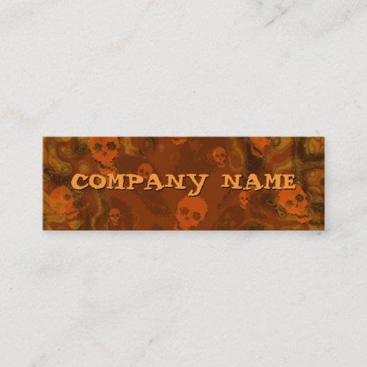 Schuif: Oranje horizontale zwarte huid Mini Visitekaartje (Voorkant)