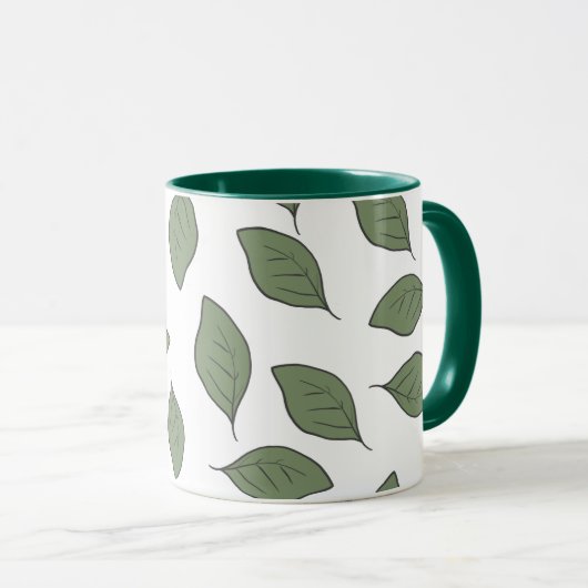 Schuif patroonbladeren mok (Voorkant rechts)