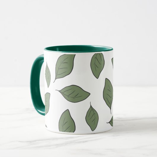 Schuif patroonbladeren mok (Voorkant links)