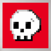Schuif pixel art. 8-bits rood Poster (Voorkant)