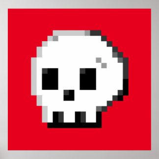 Schuif pixel art. 8-bits rood Poster