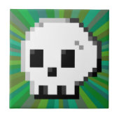 Schuif pixel kunst 8 bit psychedelic green tile tegeltje (Voorkant)