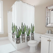 Schuif Plant hand getekende illustratie Douchegordijn (In situ)