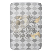 Schuif retro argyle yellow grijs Bathroom mat (Voorkant Verticaal)